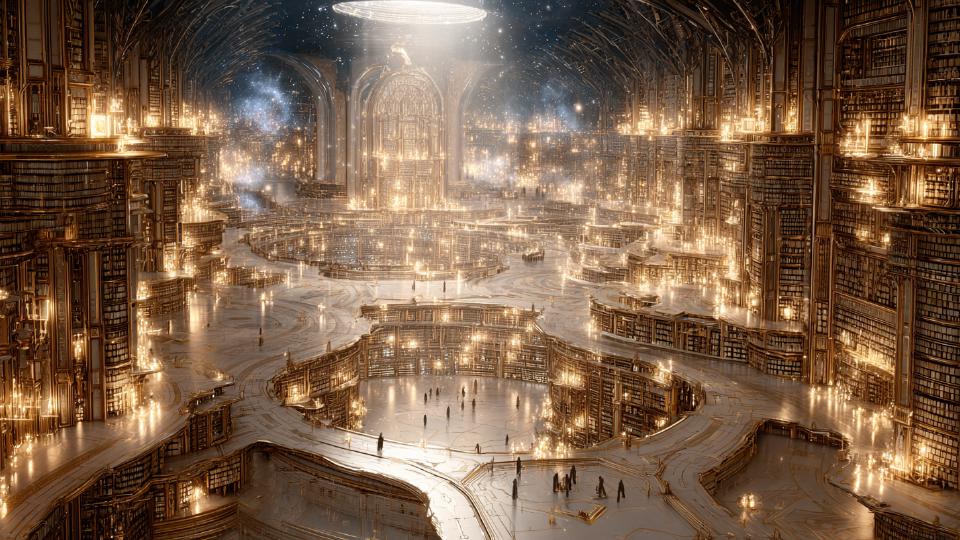 White-and-gold noetic temple and its repositories